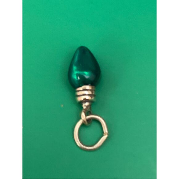 Green Christmas Vintage Light Sterling Silver Jewelry Charm #holiday - Picture 2 of 4